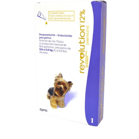 REVOLUTION DESPARASITANTE ENDECTOCIDA PARA PERROS (2.6 a 5.0kg)