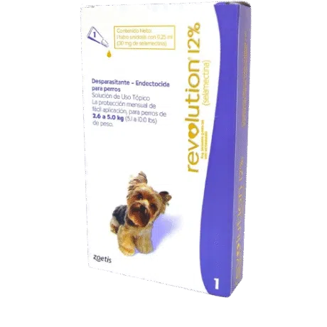 REVOLUTION DESPARASITANTE ENDECTOCIDA PARA PERROS (2.6 a 5.0kg)
