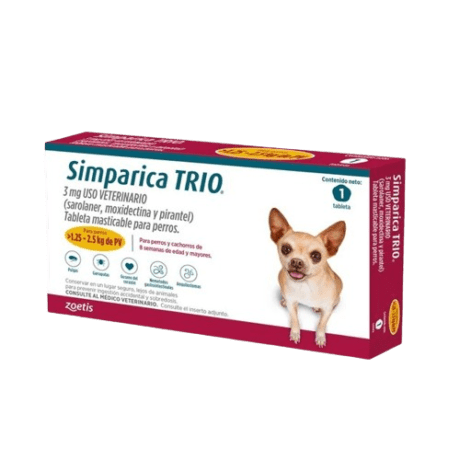 SIMPARICA TRIO 3mg (1.25-2.5 kg)