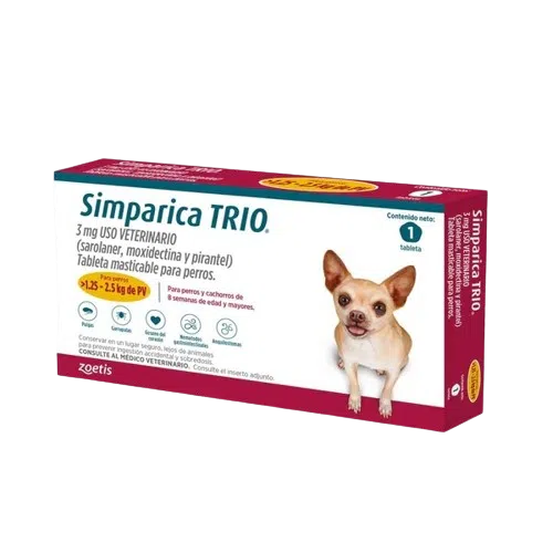 SIMPARICA TRIO 3mg (1.25-2.5 kg)