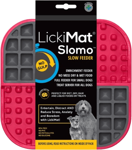 LickiMat Slomo Rojo - Comedero Antivoracidad para Perros