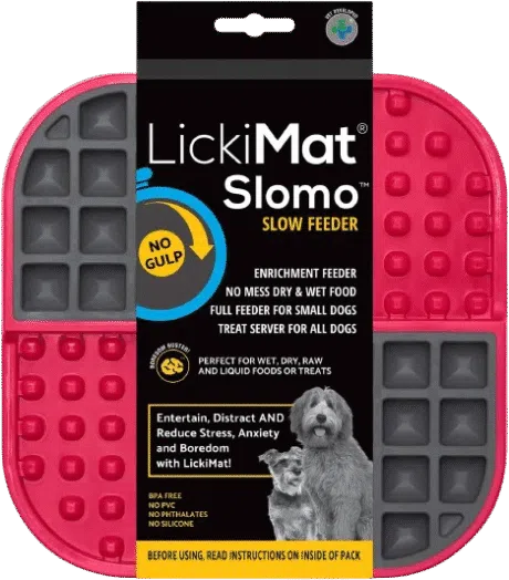LickiMat Slomo Rojo - Comedero Antivoracidad para Perros