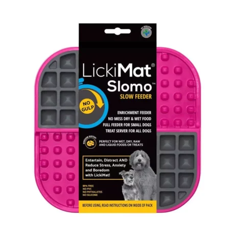 LickiMat Slomo Rosa - Comedero Antivoracidad para Perros