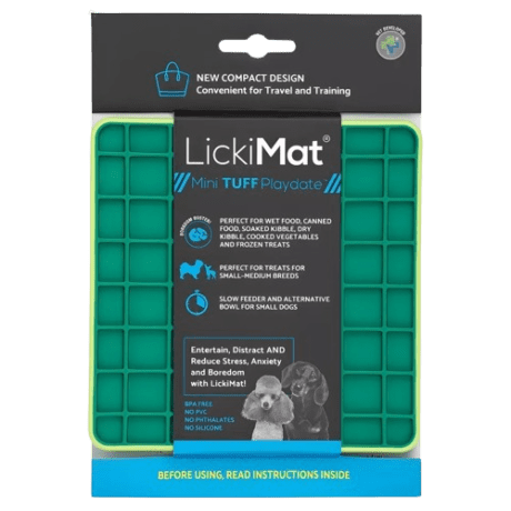 LickiMat Comedero Antivoracidad Mini Tuff Playdate Verde para Perros