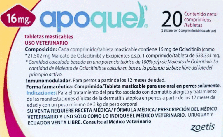 APOQUEL MASTICABLE 16MG